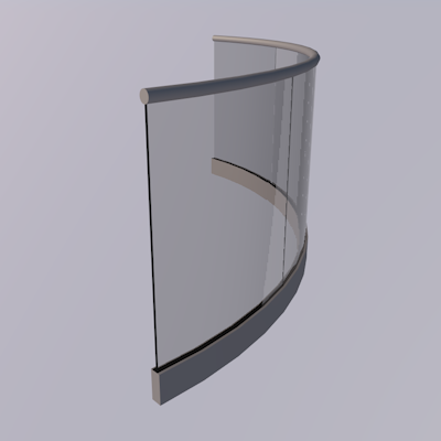 BIMcomponents.com — Q-Railing Easy Glass Curved Top Mount