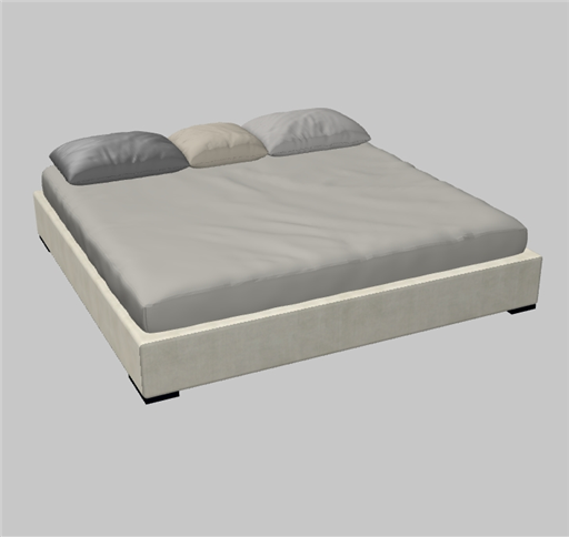 Кровать с подушками на стене